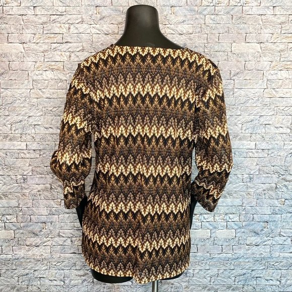 JM Collection Abstract Print Blouse - Picture 4 of 6